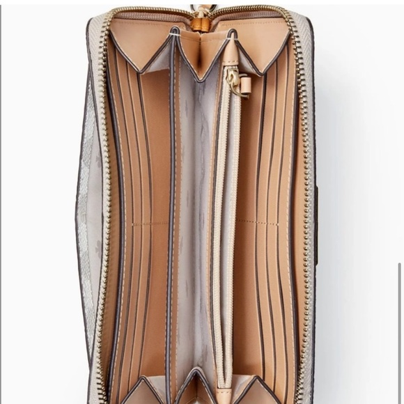 Kate Spade New York Women Penn Place Embossed Neda Zip Around Wallet Rose Cloud - Picture 3 of 5